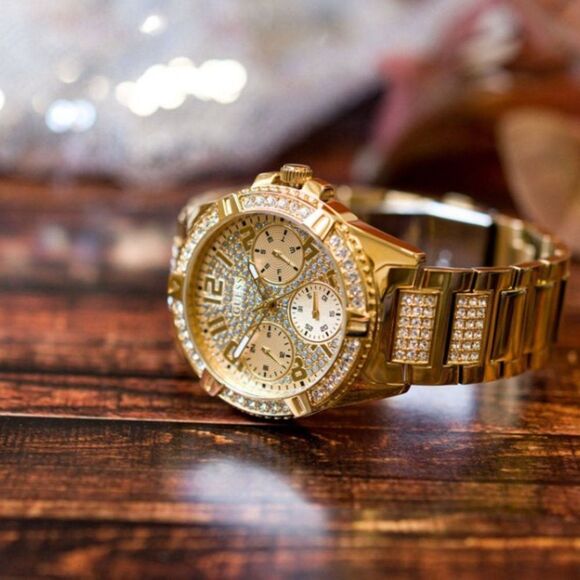 Guess Gold Crystal Watch W1156L2 Elegant Women\'s Timepiece main image 6
